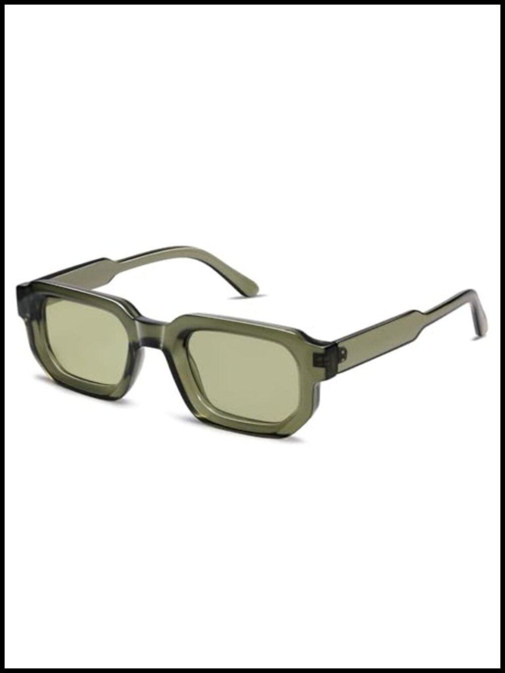 Retro Small Chunky Rectangle Sunglasses UV400 Full Frame